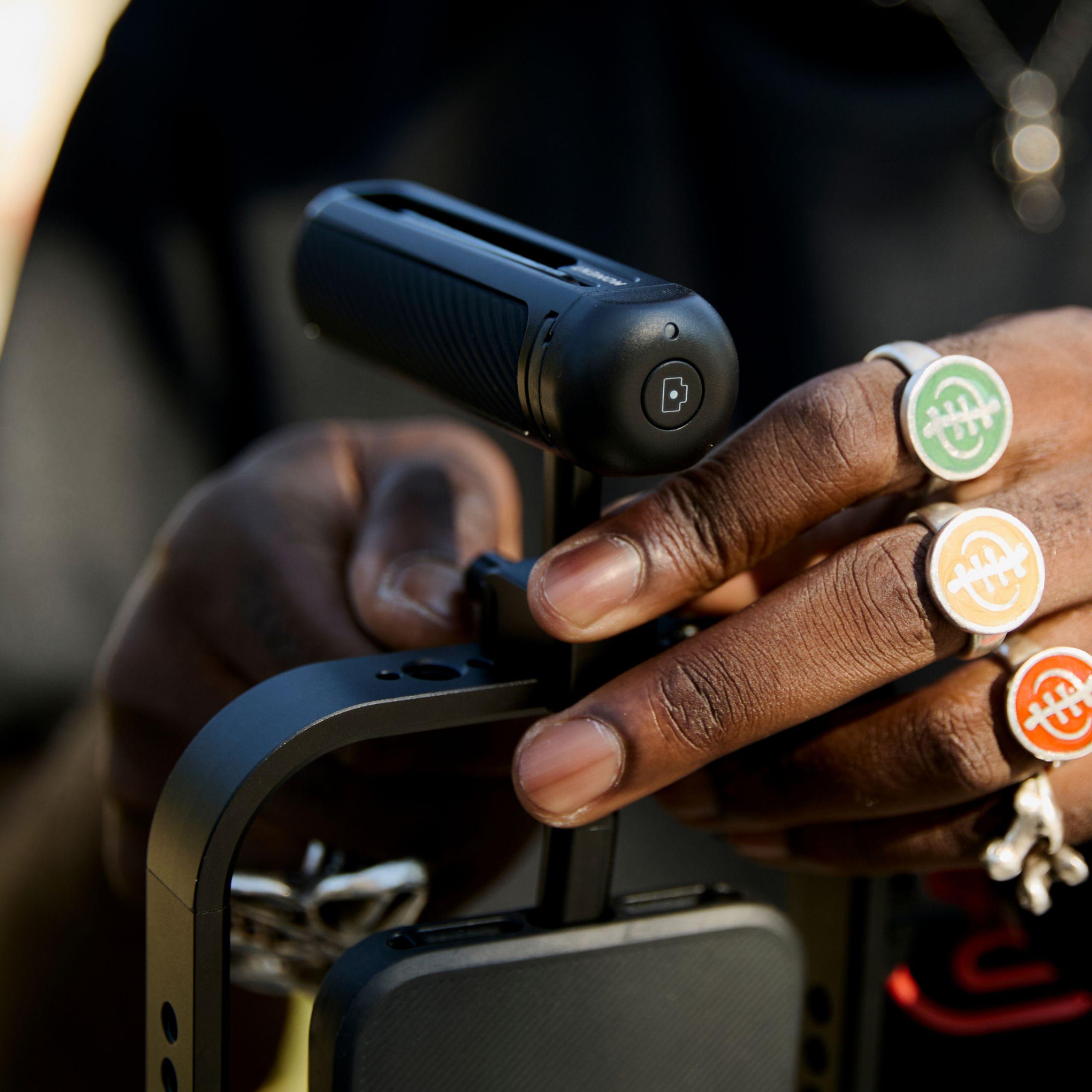 Moment camera case and mobile rig for iPhone 16, showing off the filmmaker cage and universal grip.