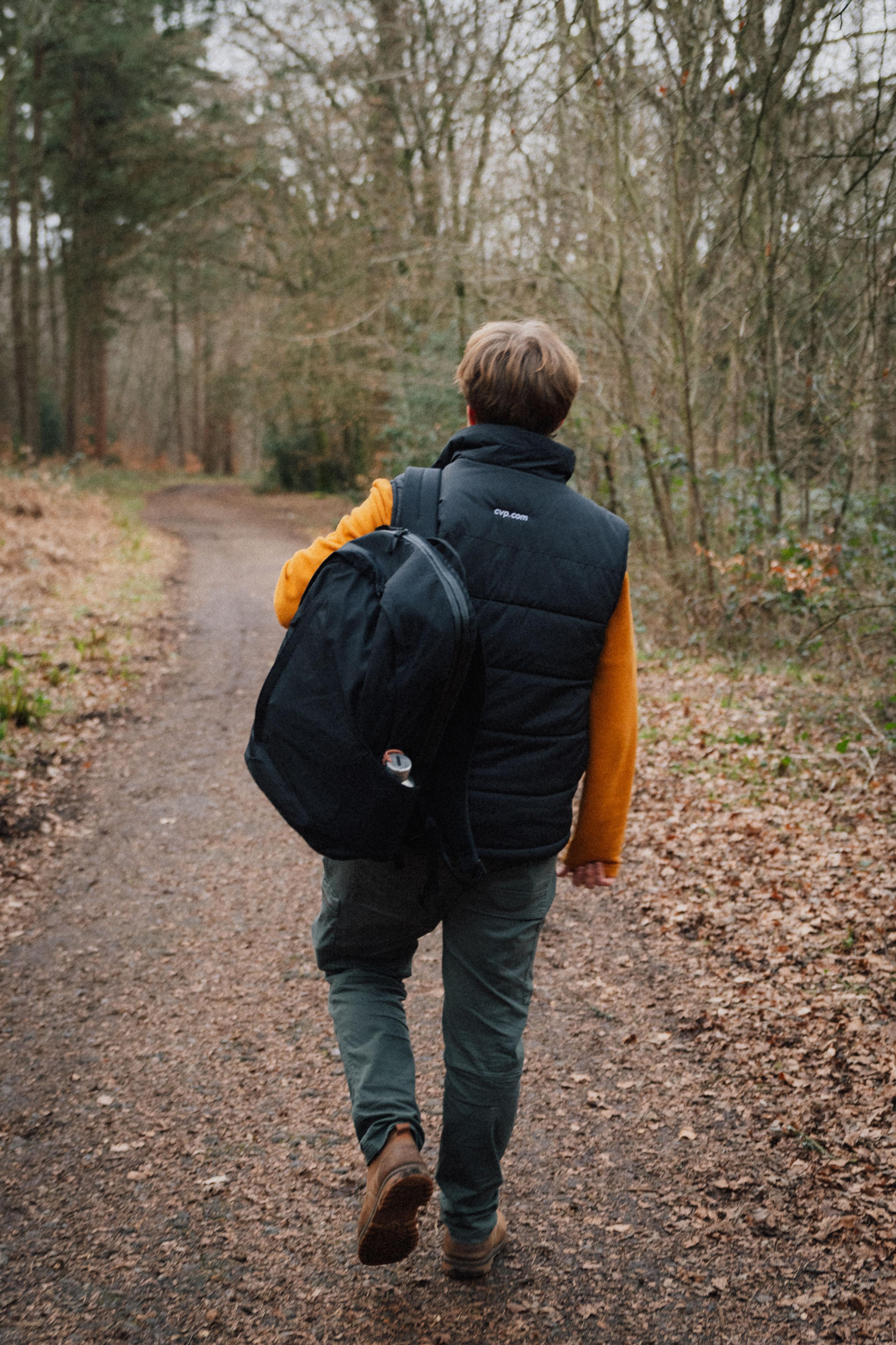 The Moment Everything Backpack 21L on a man in the UK.